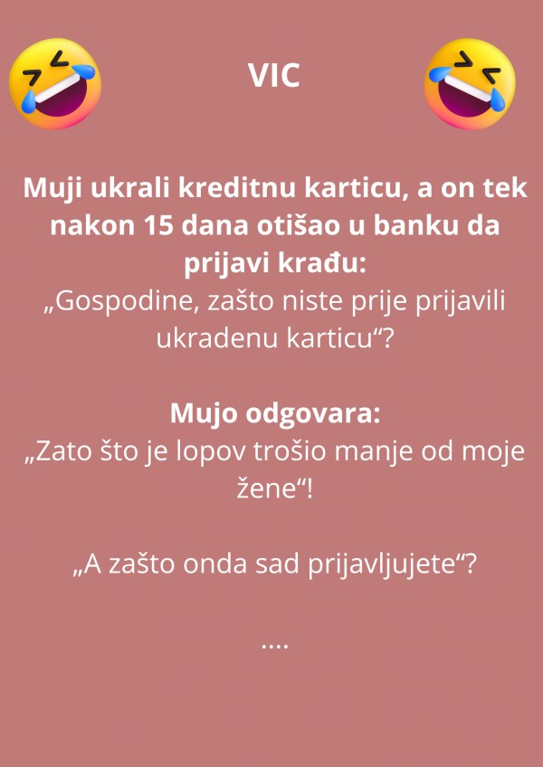 „Gospodine, zašto niste prije prijavili ukradenu karticu“? „Gospodine, zašto niste prije prijavili ukradenu karticu“?