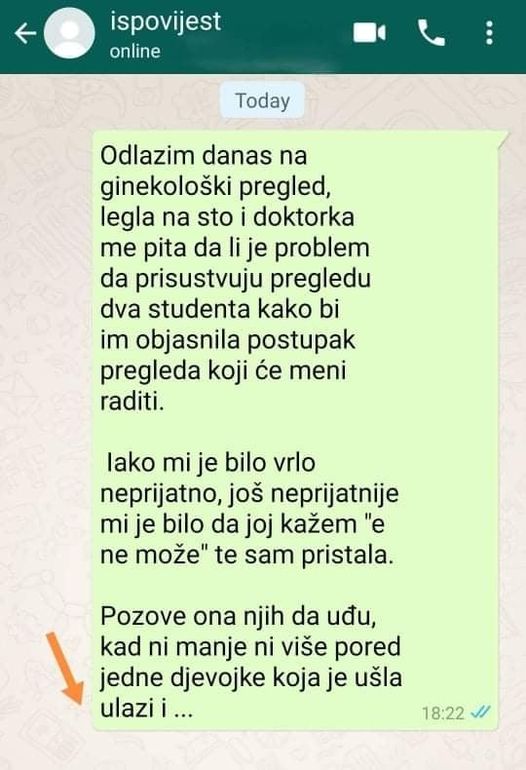 Odlazim danas na ginekološki pregled, legla na sto i