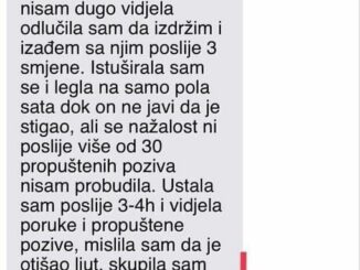“Radila sam sinoć treću smjenu na poslu, vratila sam se