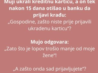 „Gospodine, zašto niste prije prijavili ukradenu karticu“?