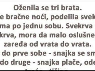 Oženila se tri brata. Prve bračne noći, podijelila svekrva