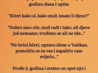 Sretne pop mladu koju vjenčao prije godinu dana i upita: