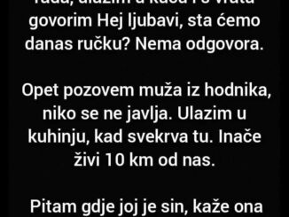 Vraćam se s posla nakon 8 sati rada, ulazim u kuću