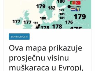 Na Redditu je objavljena mapa koja prikazuje prosječnu