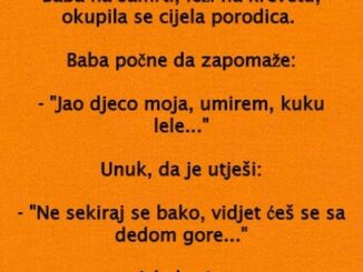 Baba na samrti, leži na krevetu, okupila se cijela porodica